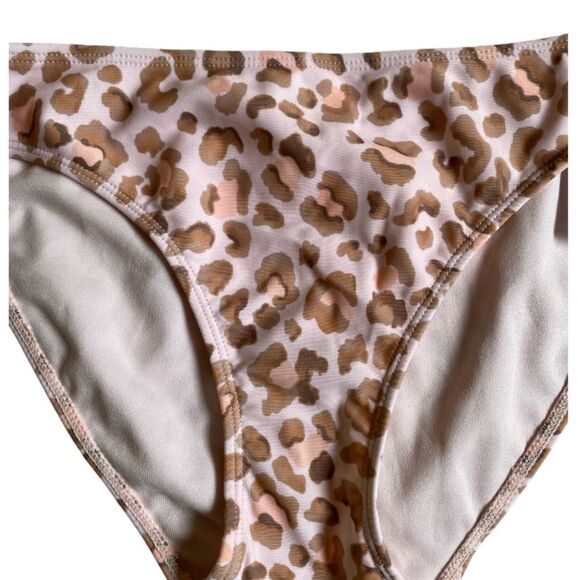 NWT GB by Gianni Bini Cheetah Animal Print Bikini Bottoms Size M Pink Tan - Picture 4 of 7
